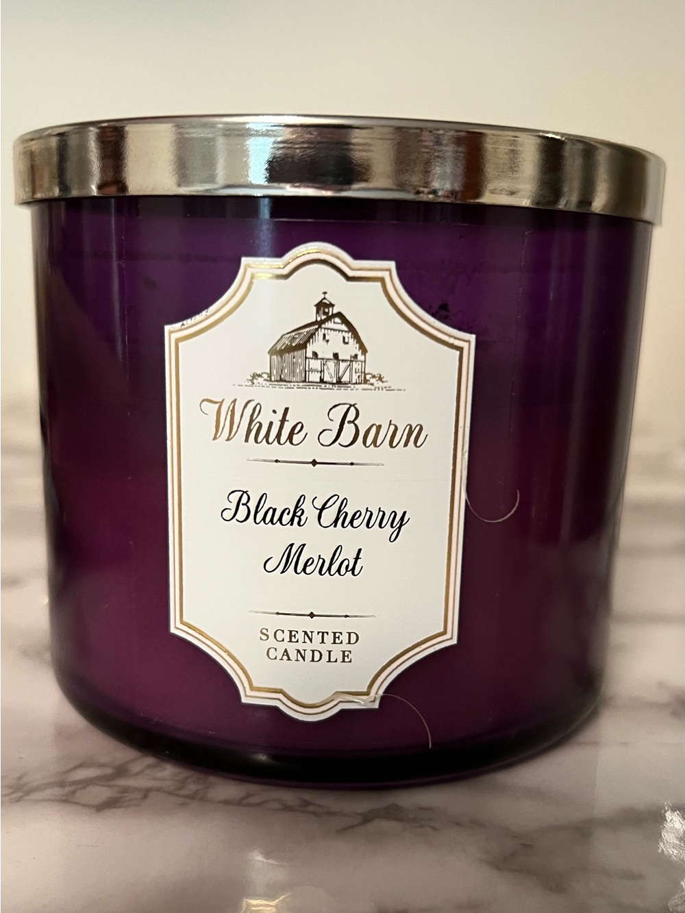 White Barn Black Cherry Merlot Three Wick 14.5 oz Jar Candle ~60% Left